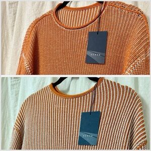 Sease Reversible Sweater - Orange/Beige